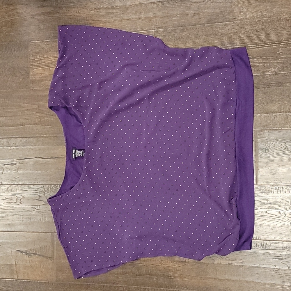 Torrid dolman style polka dot blouse size 2, purple